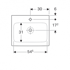 Раковина Geberit iCon 60 см отвір для змішувача без переливу санфарфор білий 124062000