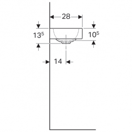 Раковина Geberit iCon отверстие под смеситель справа санфарфор белый 124736000