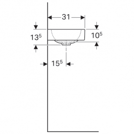 Раковина Geberit iCon з поличкою праворуч санфарфор білий 124053000