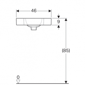 Раковина Geberit iCon угловая отверстие для смесителя белый 124729000
