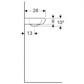 Раковина Geberit myDay санфарфор отвір під змішувач зліва білий/спеціальне керамічне покриття KeraTect 125440600