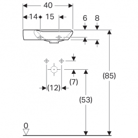 Раковина Geberit myDay санфарфор отвір під змішувач зліва білий/спеціальне керамічне покриття KeraTect 125440600