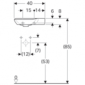 Раковина Geberit myDay санфарфор отвір під змішувач праворуч білий/спеціальне керамічне покриття KeraTect 125540600
