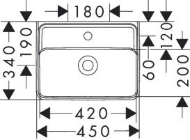 Раковина Hansgrohe Xanuia Q 45х34 см c отверстием без перелива керамика SmartClean белый 61141450