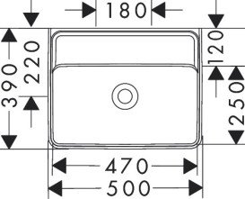 Раковина Hansgrohe Xanuia Q 50х39 см без отверстия без перелива керамика SmartClean белый 61145450