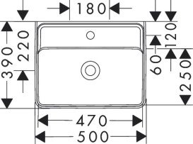 Раковина Hansgrohe Xanuia Q 50х39 см c отверстием без перелива керамика SmartClean белый 61144450