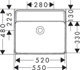 Раковина Hansgrohe Xanuia Q 55х48 см без отверстия без перелива керамика SmartClean белый 61148450
