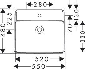 Раковина Hansgrohe Xanuia Q 55х48 см з отвором без переливу кераміка SmartClean білий 61147450