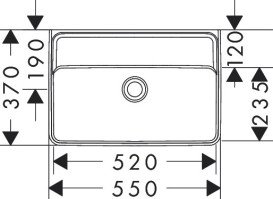 Раковина Hansgrohe Xanuia Q Compact 55х37 см без отвору без переливу кераміка SmartClean білий 61123450