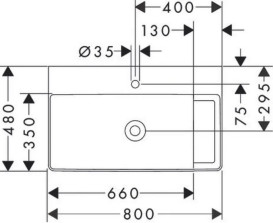 Раковина Hansgrohe Xelu Q 80х48 см полка справа c отверстием без перелива керамика SmartClean белый 61027450