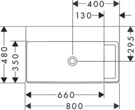 Раковина Hansgrohe Xelu Q 80х48 см полка справа без отверстий без перелива керамика SmartClean белый 61029450