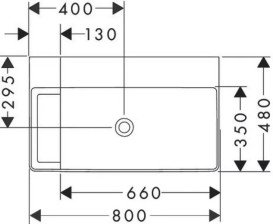 Раковина Hansgrohe Xelu Q 80х48 см полка слева без отверстий без перелива керамика SmartClean белый 61032450
