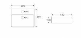 Раковина Koller Pool Kvadro 500х420 мм на стільницю KR-0500M-WB