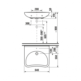 Раковина медицинская Jika Mio 64х55 см керамика белый H8137140001041