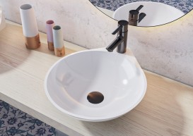 Раковина Miraggio Florence 46,6х40 см литий мармур білий глянцевий 0000197