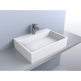 Раковина Miraggio Mares 600 см литой мрамор белый глянцевый 0000213