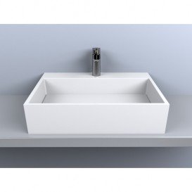 Раковина Miraggio Mares 600 см литой мрамор белый глянцевый 0000213