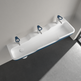 Раковина многоместная Villeroy & Boch O.Novo Kids 130х43 см сантехническая керамика синий океан 4A0813BC9A