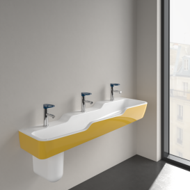 Раковина многоместная Villeroy & Boch O.Novo Kids 130х43 см сантехническая керамика солнечный желтый 4A0813BCP5
