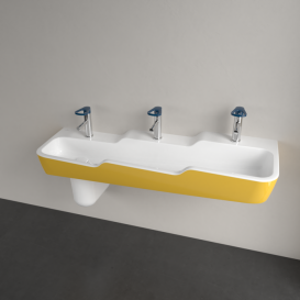 Раковина многоместная Villeroy & Boch O.Novo Kids 130х43 см сантехническая керамика солнечный желтый 4A0813BCP5