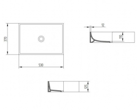 Раковина для ванної накладна AeT колекція Orizzonti Thin Rettangolare біла L239T0R0V0