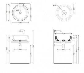 Раковина для ванной накладная Flaminia коллекция Bonola белая BN50A