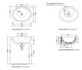 Раковина для ванной накладная Flaminia коллекция Dip белая DP482