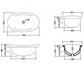 Раковина для ванної накладна Flaminia колекція IO біла IO4275