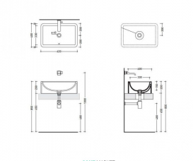 Раковина для ванной накладная Flaminia коллекция Nile белая NL62INC