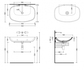 Раковина для ванной накладная Flaminia коллекция Nuda белая 5080