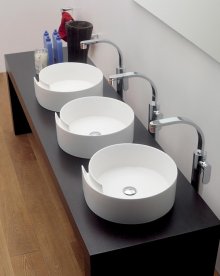 Раковина для ванной накладная Flaminia коллекция Roll белая RL44L