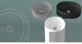 Раковина для ванной накладная Flaminia коллекция Roll белая RL44L