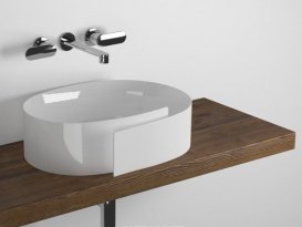 Раковина для ванної накладна Flaminia колекція Roll біла RL56L