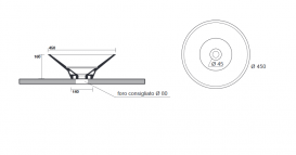 Раковина накладна Kerasan Deco Cocktail ø45 см санфарфор білий / чорний глянсовий 480129
