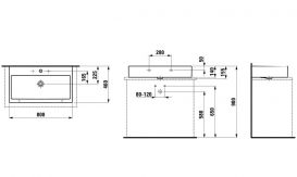 Раковина накладная Laufen Living City 800х460 белая H8174370001041
