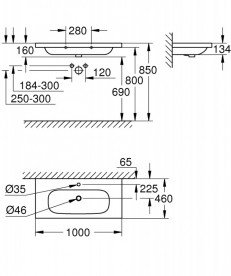 Раковина накладная на столешницу Grohe Euro Ceramic 100 альпин-белый 3958500H
