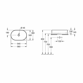 Раковина накладная на столешницу Villeroy & Boch Collaro альпийский белый 4A195601
