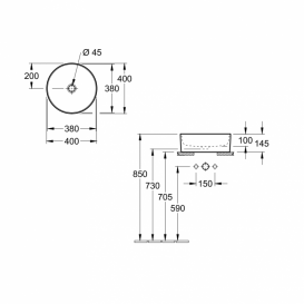 Раковина накладна на стільницю Villeroy & Boch COLLARO 4A184001