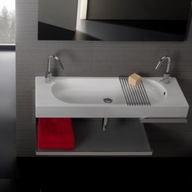 Раковина накладна/підвісна Hatria Area 110х35 см санфарфор білий YXNG01