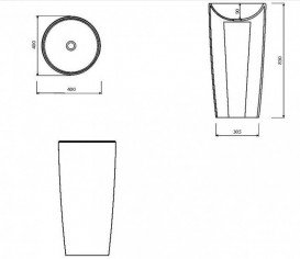 Раковина для ванної Marmorin Noemi Ø40 см для підлоги литий камінь білий 560 040 020 xx x