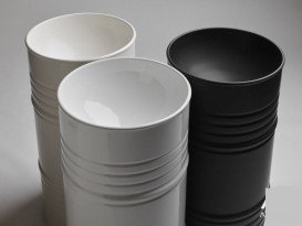 Раковина напольная Kerasan Artwork Barrel санфарфор белый/коричневый орех 4742K84