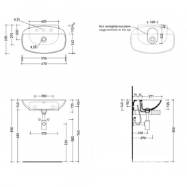 Раковина подвесная Flaminia Nuda ND60PR