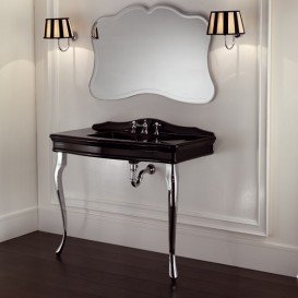 Раковина підвісна з консоллю Kerasan Retro чорна 1049К4