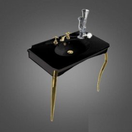 Раковина підвісна з консоллю Kerasan Retro чорна 1049К5