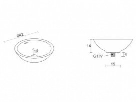 Раковина Riho Avella Ø42 см искусственный камень белый матовый F7AN6042421114