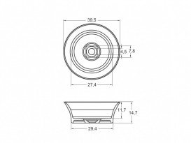 Раковина Riho Barca Ø39,5 см штучний камінь білий матовий F70022