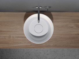 Раковина Riho Barca Ø39,5 см штучний камінь білий матовий F70022