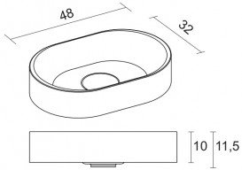 Раковина Riho Essence 48х32 см искусственный камень белый матовый F70101