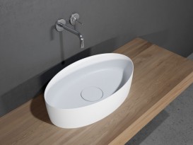Раковина Riho Thin Oval 58х34,6 см искусственный камень белый матовый F70028