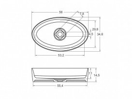 Раковина Riho Thin Oval 58х34,6 см искусственный камень белый матовый F70028